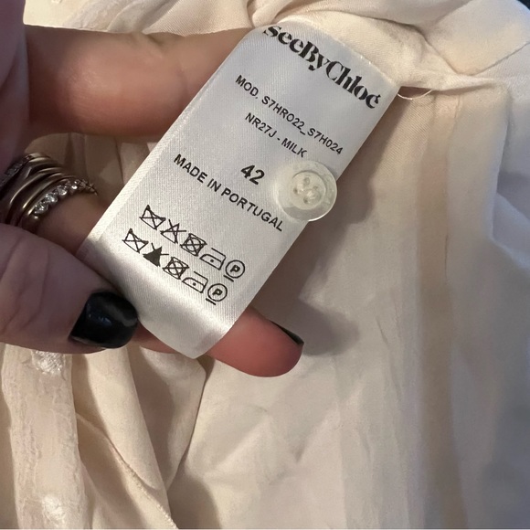 See by Chloe cream embroidered dress 42 Large - Picture 7 of 8